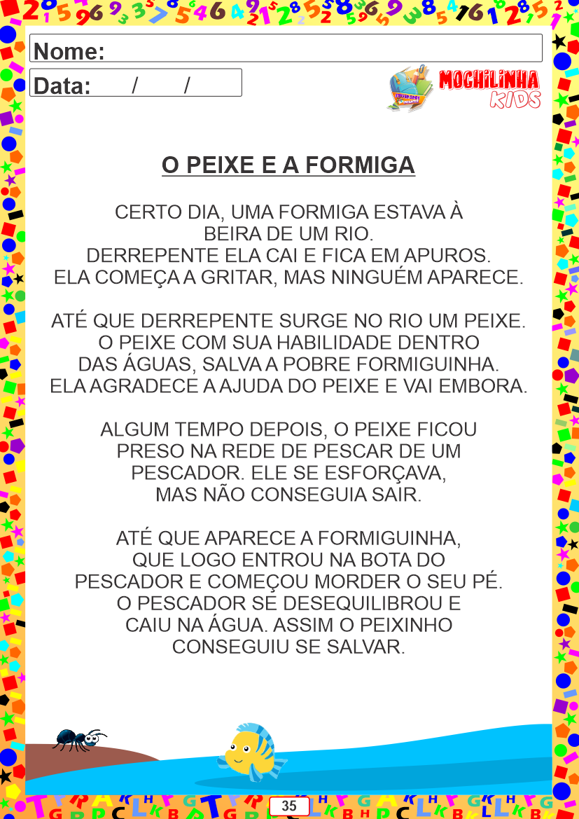 Atividade de leitura e interpretação de texto