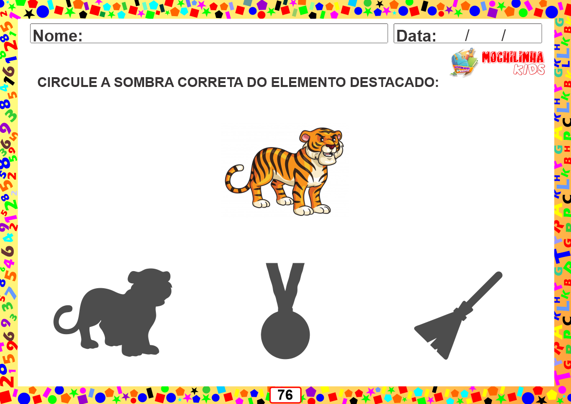 Atividade de identificação de sombras